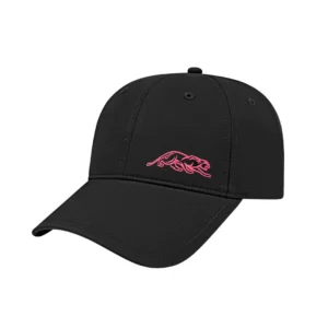 Predator Black Billiard Hat with Pink Embroidered Panther - One Size Fits All